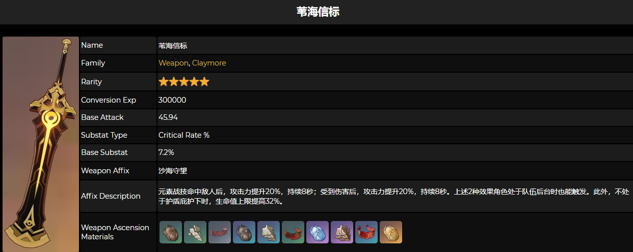 苇海信标和螭骨剑哪个厉害 3.5迪希雅武器选择推荐