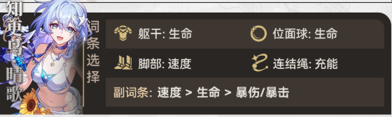 崩坏星穹铁道知更鸟晴歌遗器怎么搭配 毕业词条与套装速成攻略